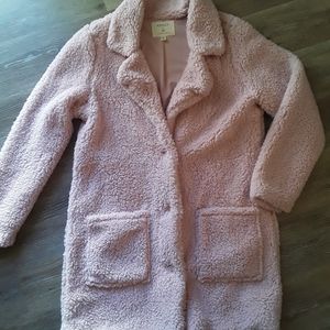 Women's Blush Pink Sherpa Coat